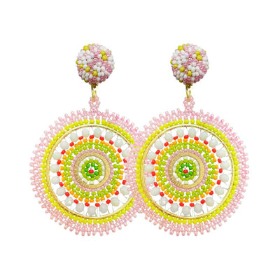 Poppy Pink Dreamcatcher Earrings  Laura Park Designs  Paper Skyscraper Gift Shop Charlotte