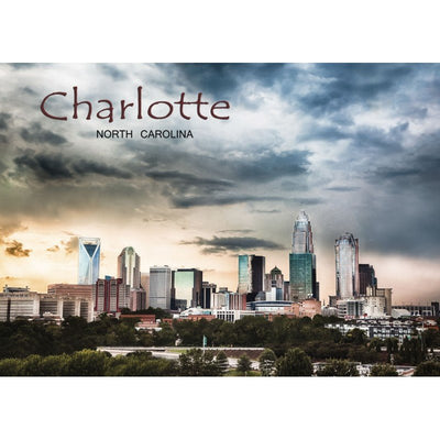 Postcard- Charlotte Skyline Postcard My City Souvenirs  Paper Skyscraper Gift Shop Charlotte