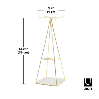 Prisma Matte Brass Jewelry Stand Jewelry Storage Umbra  Paper Skyscraper Gift Shop Charlotte