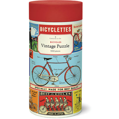 1,000 Piece Puzzle | Bicycles Puzzles Cavallini Papers & Co., Inc.  Paper Skyscraper Gift Shop Charlotte