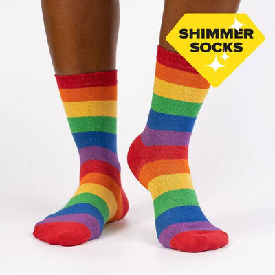 Radiant Rainbow Women's Crew Socks | Shimmer Socks Socks Sock It to Me  Paper Skyscraper Gift Shop Charlotte