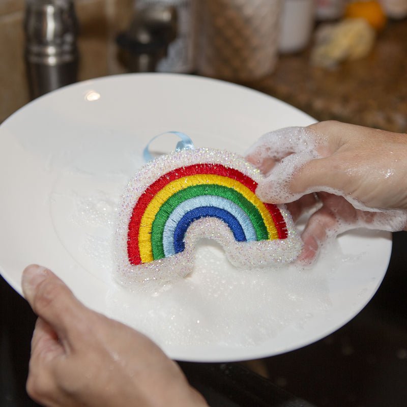 Rainbow Sponges I Set of Two Kitchen Kikkerland  Paper Skyscraper Gift Shop Charlotte