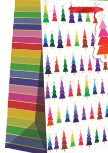 Rainbow Trees Large Tote Gift Bags Jillson & Roberts  Paper Skyscraper Gift Shop Charlotte