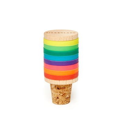 Rainbow Wine Rings + Stopper Barware Kikkerland  Paper Skyscraper Gift Shop Charlotte