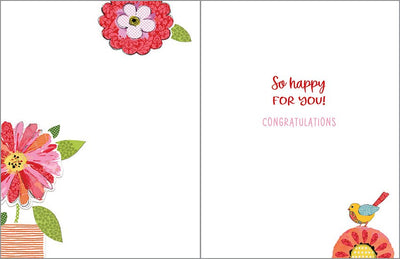 Retirement Greeting Card - Birds and Blooms  GINA B DESIGNS  Paper Skyscraper Gift Shop Charlotte