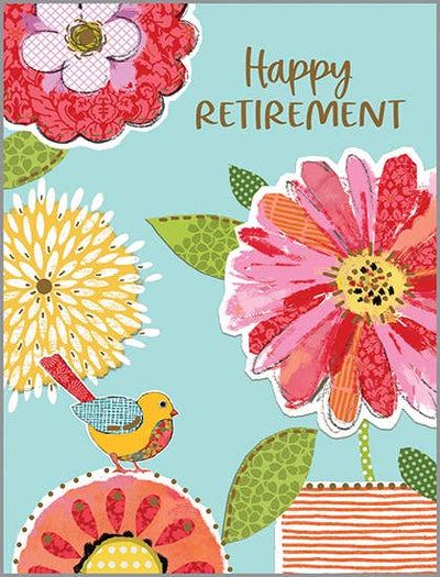 Retirement Greeting Card - Birds and Blooms  GINA B DESIGNS  Paper Skyscraper Gift Shop Charlotte