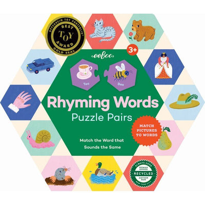 Rhyming Words Hexagon Puzzle Pairs Kids Learning Eeboo  Paper Skyscraper Gift Shop Charlotte