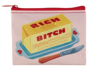 Rich Bitch Coin Purse Coin Purses Blue Q  Paper Skyscraper Gift Shop Charlotte