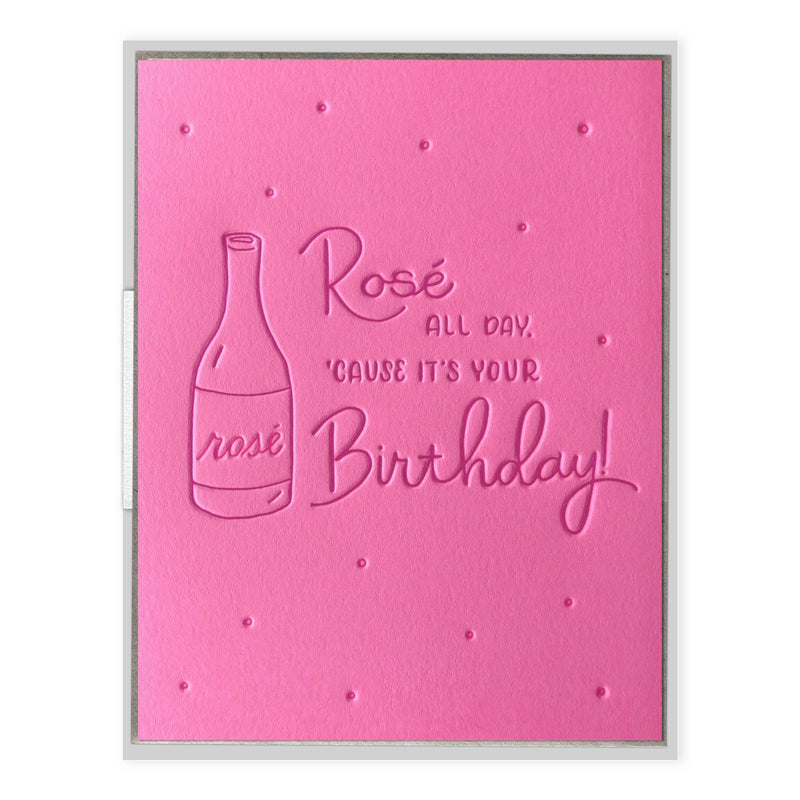 Rosé All Day Birthday - greeting card Cards INK MEETS PAPER  Paper Skyscraper Gift Shop Charlotte