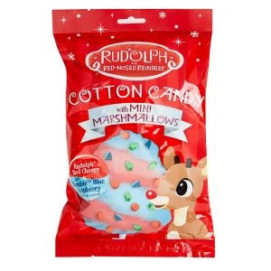 Rudolph The Red-Nosed Reindeer Cotton Candy with Mini Marshmallows Food - Chocolates & Candy Nassau Candy  Paper Skyscraper Gift Shop Charlotte