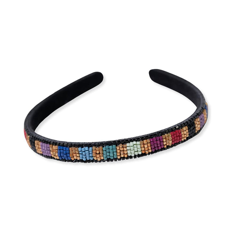 Sadie Multi-Colored Colorblock Beaded Headband Accessories ink + alloy  Paper Skyscraper Gift Shop Charlotte