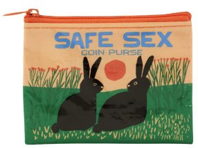 Safe Sex Coin Purse Coin Purses Blue Q  Paper Skyscraper Gift Shop Charlotte