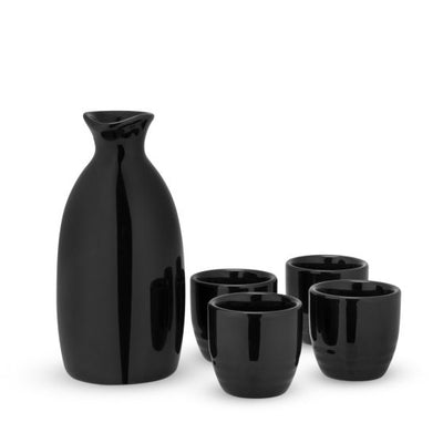 Sake Set | 5 Piece | Black Kitchen True Fabrications  Paper Skyscraper Gift Shop Charlotte