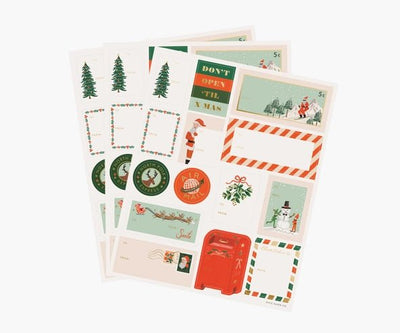 Santa's Workshop Stickers + Labels | Pack of 3 Stickers Rifle Paper Co  Paper Skyscraper Gift Shop Charlotte