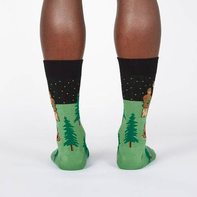 Sasquatch Camp Out Men's Crew Socks Socks Sock It to Me  Paper Skyscraper Gift Shop Charlotte