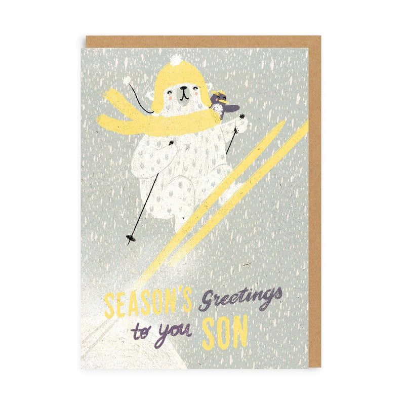 Seasons Greetings Son Greeting Card Cards Ohh Deer  Paper Skyscraper Gift Shop Charlotte