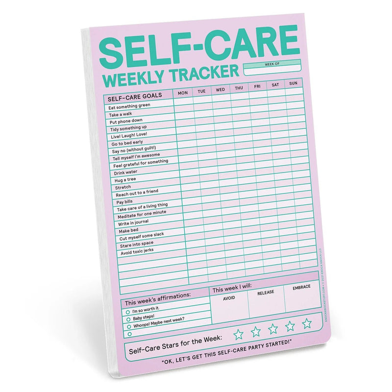 Self-Care Weekly Tracker Pad Notepads Knock Knock  Paper Skyscraper Gift Shop Charlotte