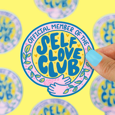 Self Love Club Positivity Self Affirmation Vinyl Sticker Stickers Turtle's Soup  Paper Skyscraper Gift Shop Charlotte