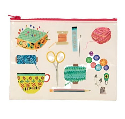 Sewing Kit Zipper Pouch Apparel & Accessories - Cosmetic Bags & Zip Pouches Blue Q Paper Skyscraper Gift Shop Charlotte