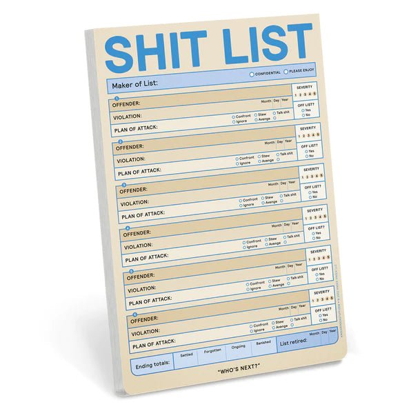 Shit List Pad | Pastel Notepads Knock Knock  Paper Skyscraper Gift Shop Charlotte