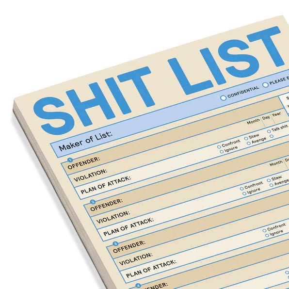 Shit List Pad | Pastel Notepads Knock Knock  Paper Skyscraper Gift Shop Charlotte