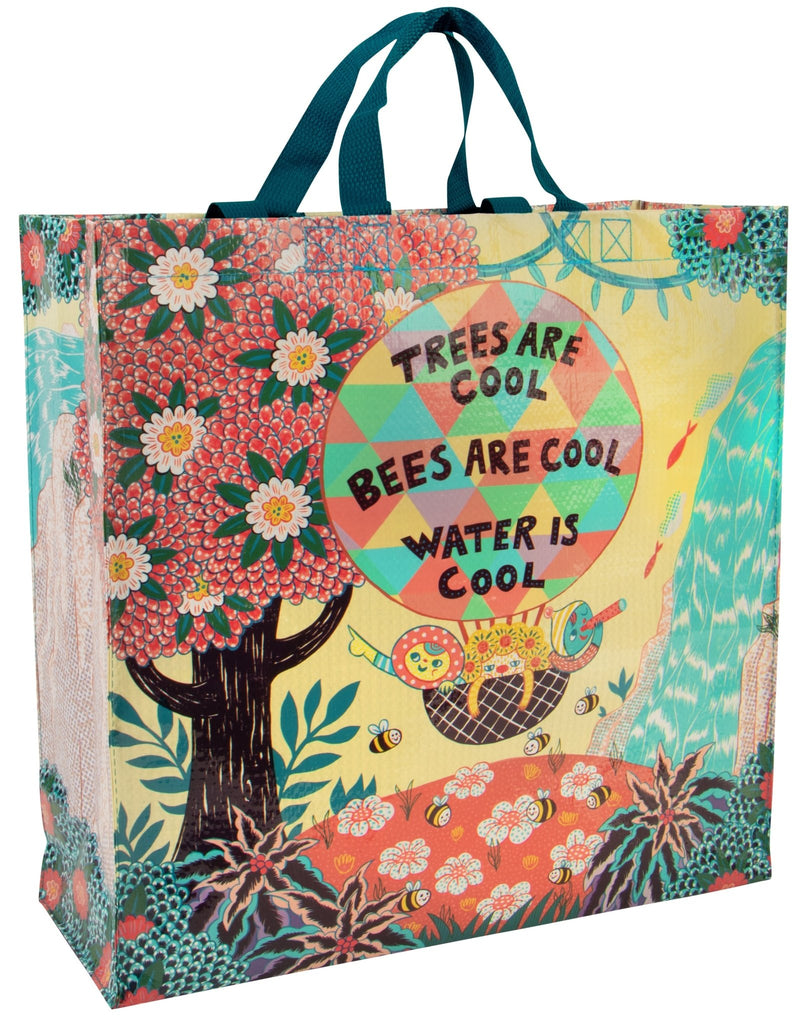 Shopper Bag - Trees and Bees Tote Bags Blue Q  Paper Skyscraper Gift Shop Charlotte