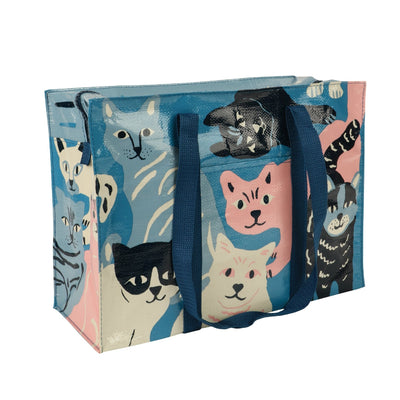 Should Tote | Happy Cats Tote Bags Blue Q  Paper Skyscraper Gift Shop Charlotte