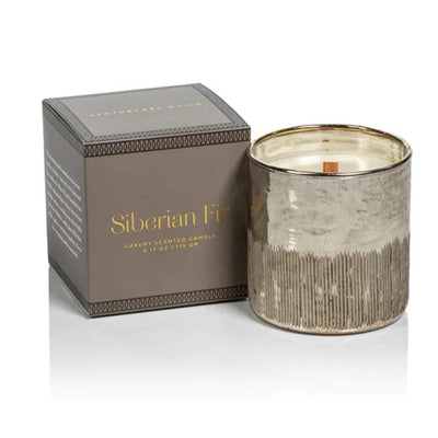 Siberian Fir Scented Antique Gold Candle Christmas Zodax  Paper Skyscraper Gift Shop Charlotte