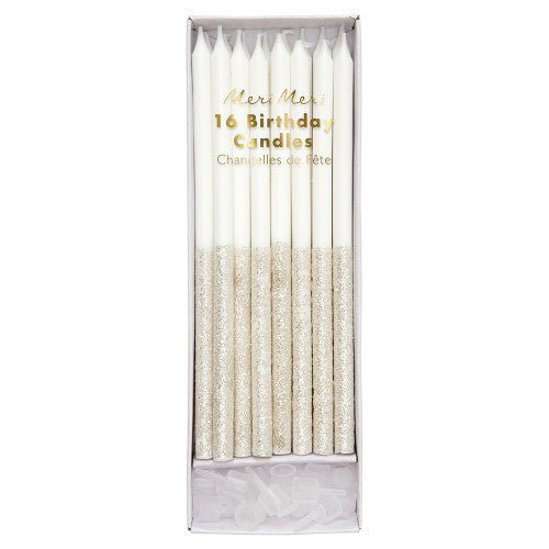 Silver Glitter Dipped Candles Christmas Decor Meri Meri  Paper Skyscraper Gift Shop Charlotte