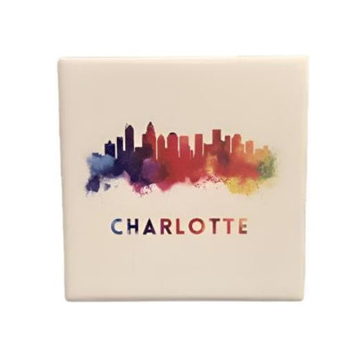 Single Abstract Charlotte Skyline Coaster - 1pc  Lantern Press  Paper Skyscraper Gift Shop Charlotte