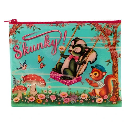 Skunky! Zipper Pouch Zipper Pouches Blue Q  Paper Skyscraper Gift Shop Charlotte