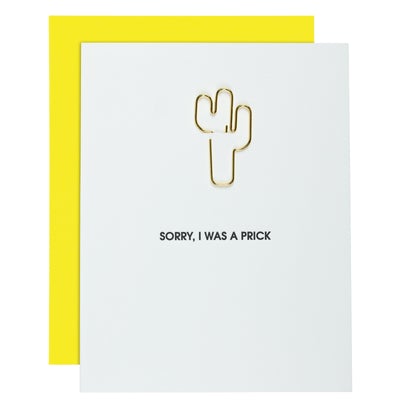 Sorry, I Was A Prick Letterpress | Sorry Card Cards Chez Gagné  Paper Skyscraper Gift Shop Charlotte