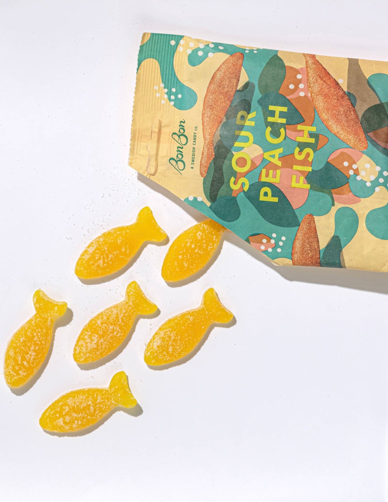 Sour Peach Fish - 5.2oz Candy BonBon NYC  Paper Skyscraper Gift Shop Charlotte