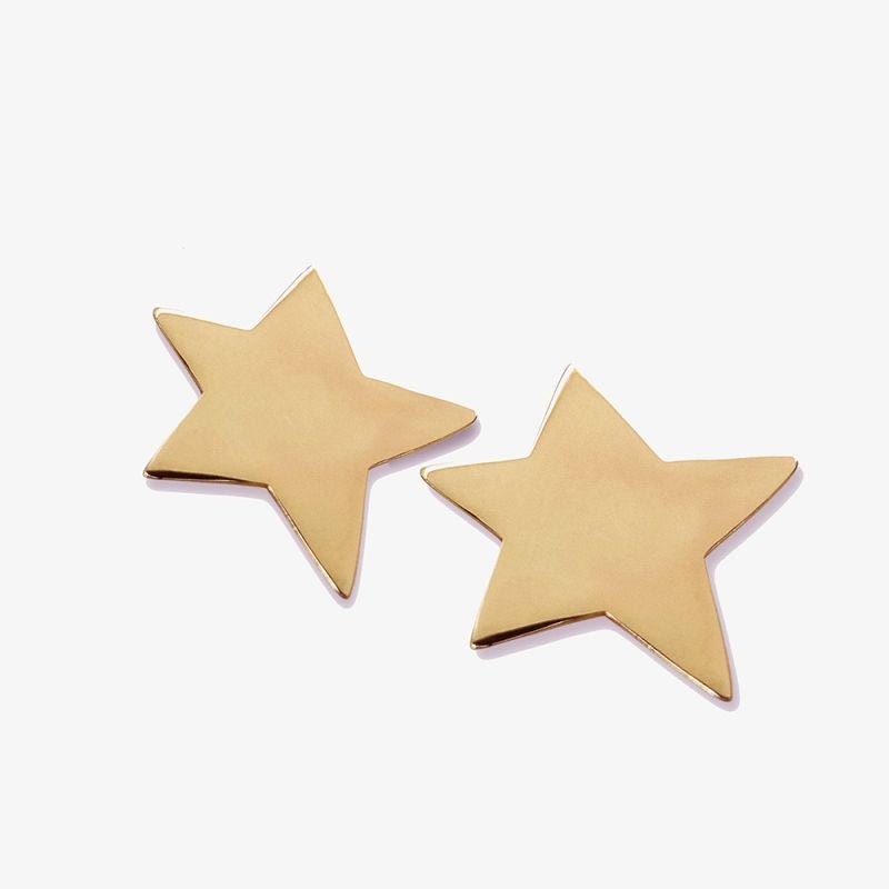 Star Large Stud Earrings Brass Jewelry ink + alloy  Paper Skyscraper Gift Shop Charlotte