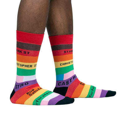 Streets of Pride Unisex Crew Socks (M/L) Socks Sock It to Me  Paper Skyscraper Gift Shop Charlotte