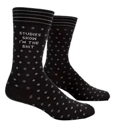 Studies Show I'm The Shit Men's Socks Socks Blue Q  Paper Skyscraper Gift Shop Charlotte