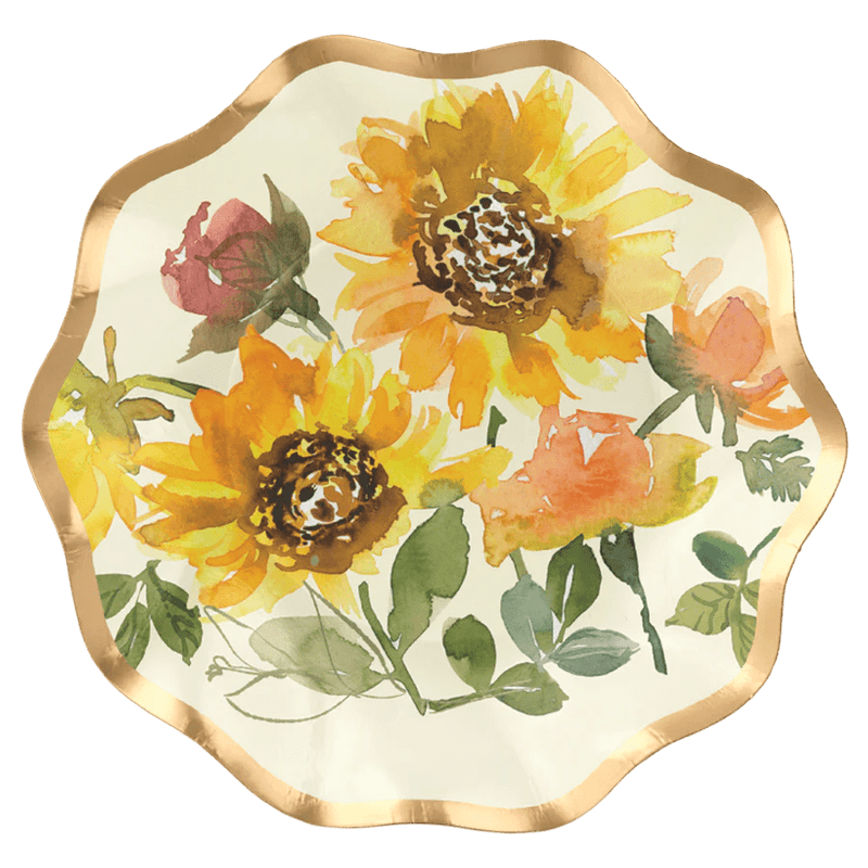 Sunflowers Wavy Dessert Bowls Partyware Sophistiplate  Paper Skyscraper Gift Shop Charlotte