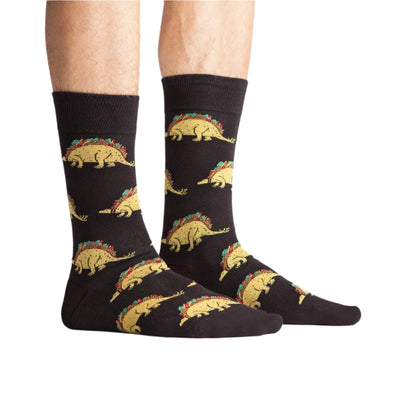 Tacosaurus Men's Crew Socks Socks Sock It to Me  Paper Skyscraper Gift Shop Charlotte