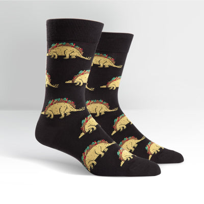 Tacosaurus Men's Crew Socks Socks Sock It to Me  Paper Skyscraper Gift Shop Charlotte