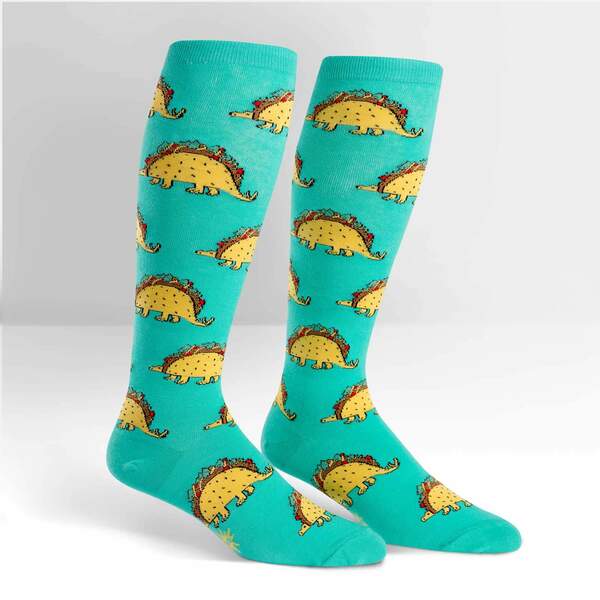 Tacosaurus | Wide Calf Knee High Socks  Sock It to Me  Paper Skyscraper Gift Shop Charlotte