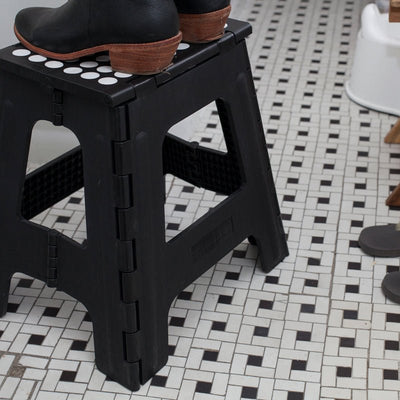 Tall Black Step Folding Stool Gadgets & Tech Kikkerland  Paper Skyscraper Gift Shop Charlotte