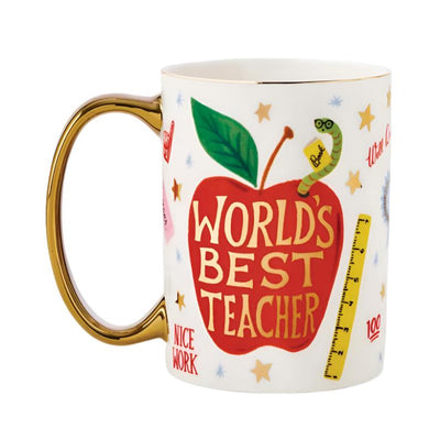 World's Best Teacher Porcelain Mug Mugs Rifle Paper Co  Paper Skyscraper Gift Shop Charlotte