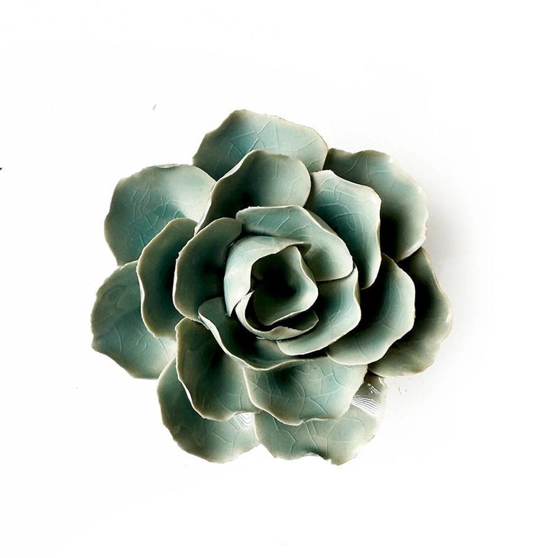 Teal Ceramic Ranunculus Flower with Keyhole | Chive Home Decor Chive Paper Skyscraper Gift Shop Charlotte