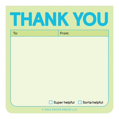 Thank You Sticky Note | Pastel Sticky Notes Knock Knock  Paper Skyscraper Gift Shop Charlotte