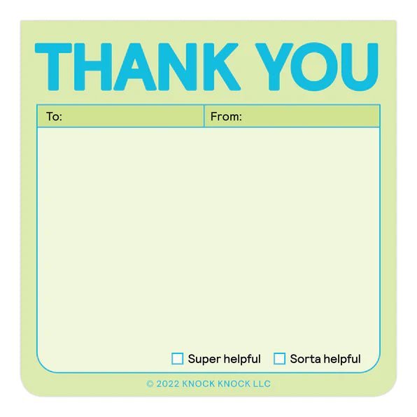 Thank You Sticky Note | Pastel Sticky Notes Knock Knock  Paper Skyscraper Gift Shop Charlotte