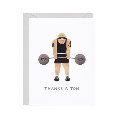 Thanks A Ton Strongman — Card Cards Amy Zhang  Paper Skyscraper Gift Shop Charlotte