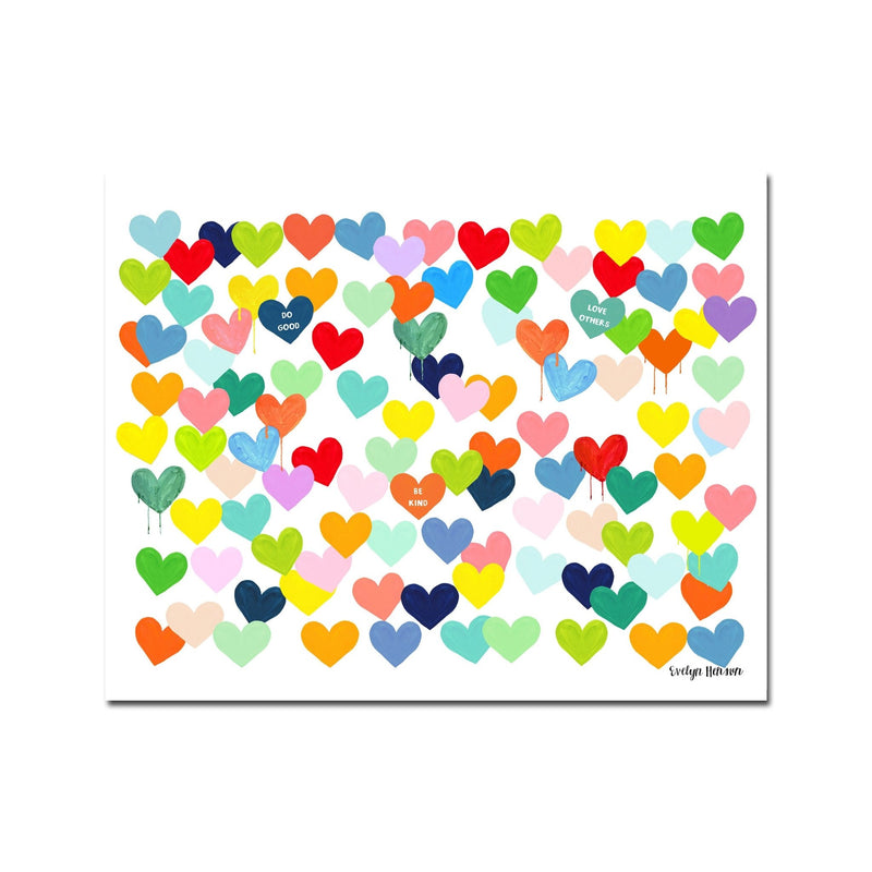 The "Confetti Hearts" Art Print Prints Evelyn Henson  Paper Skyscraper Gift Shop Charlotte