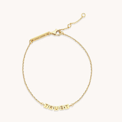 Tiny Words Trust Bracelet - Little layers 14k Gold  Little Words Project  Paper Skyscraper Gift Shop Charlotte