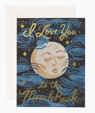 To The Moon and Back Card Cards Rifle Paper Co  Paper Skyscraper Gift Shop Charlotte