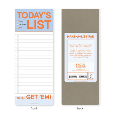 Today's List Make-A-List Pad Notepads Knock Knock  Paper Skyscraper Gift Shop Charlotte